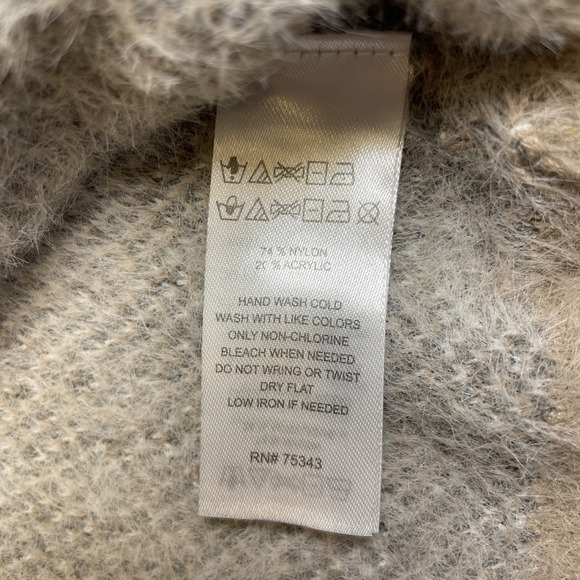 William Rast Argyle Sweater Vest Women's Size Large Beige Brown Layering Soft - Picture 7 of 8